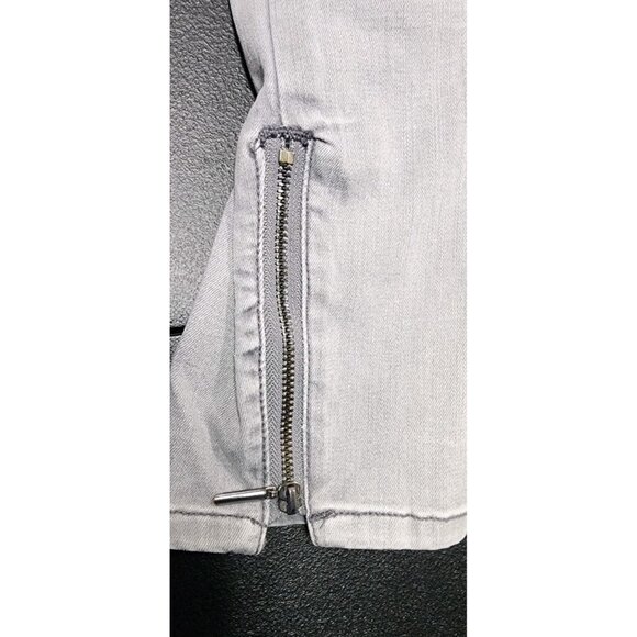 White House Black Market Jeans 8 Skinny Crop Light Wash Gray Stretch Zip Ankle - Picture 10 of 11